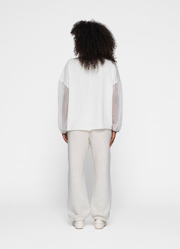 soft sweater tulle sleeves | ecru