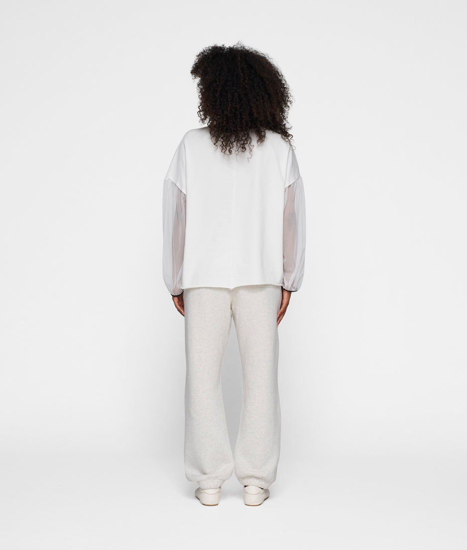 soft sweater tulle sleeves | ecru