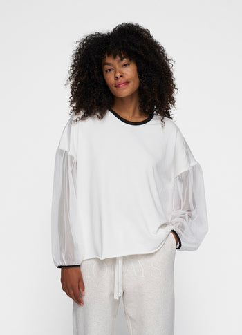 soft sweater tulle sleeves | ecru