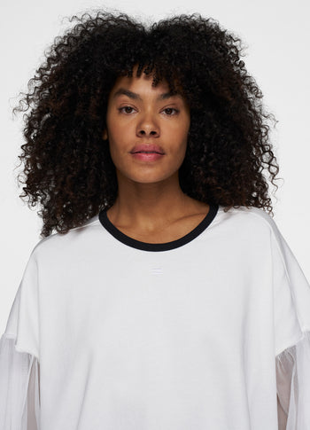 soft sweater tulle sleeves | ecru