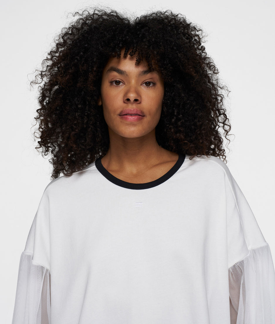 soft sweater tulle sleeves | ecru