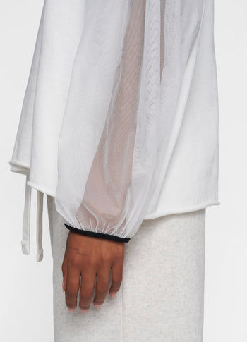 soft sweater tulle sleeves | ecru