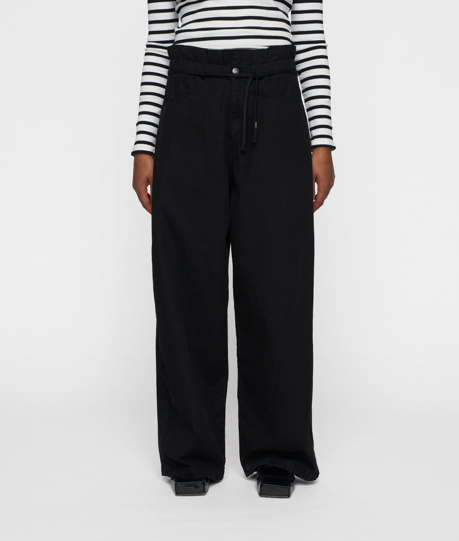 paperbag wide leg pants | black