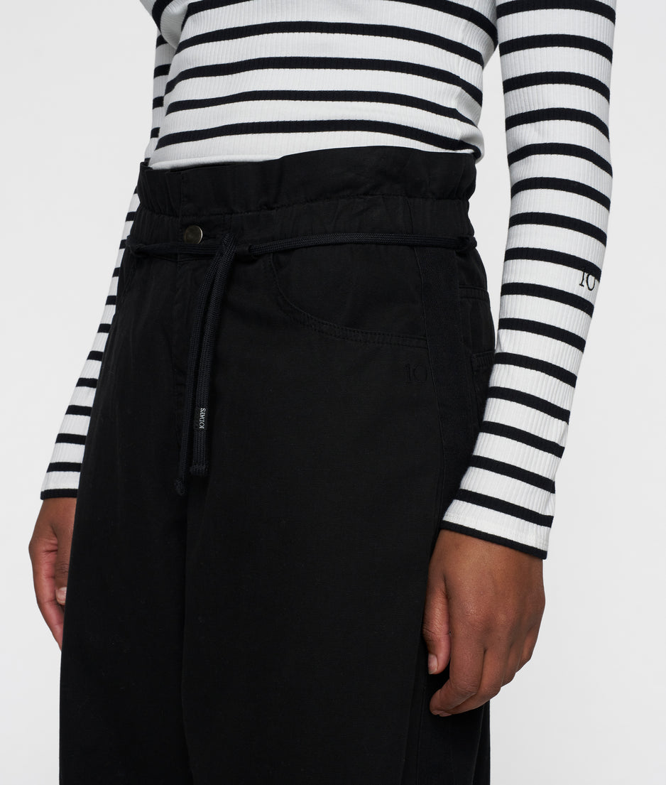 paperbag wide leg pants | black