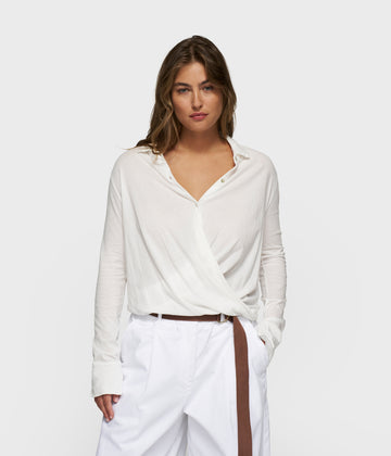 wrap blouse | ecru