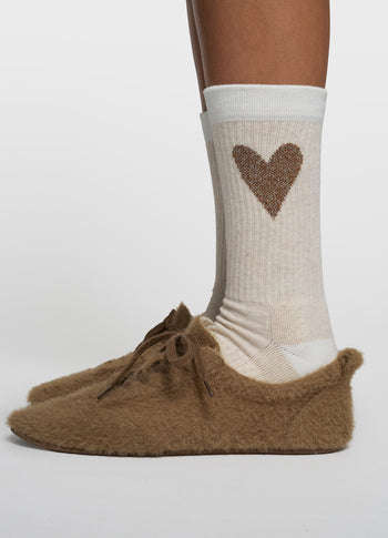 socks heart | soft white melee