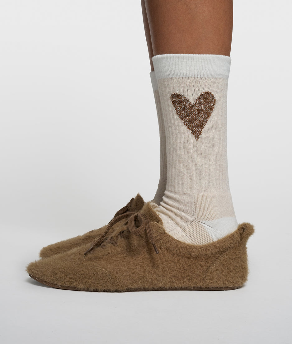 socks heart | soft white melee