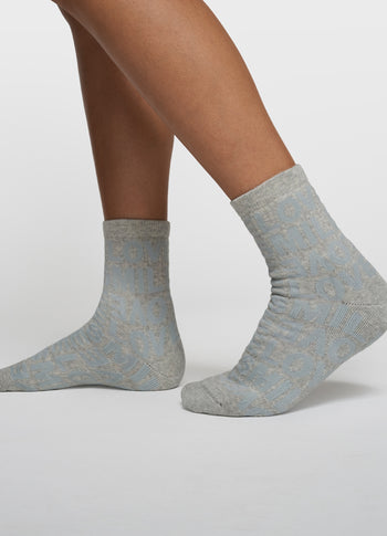 socks all-over smile love | light grey melee