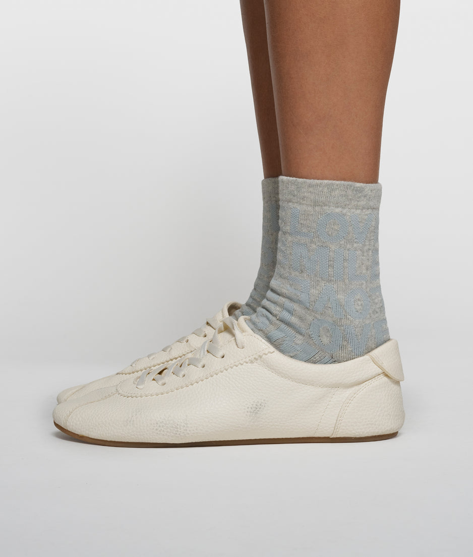 socks all-over smile love | light grey melee