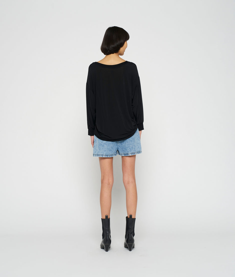 flowy sweater viscose | black