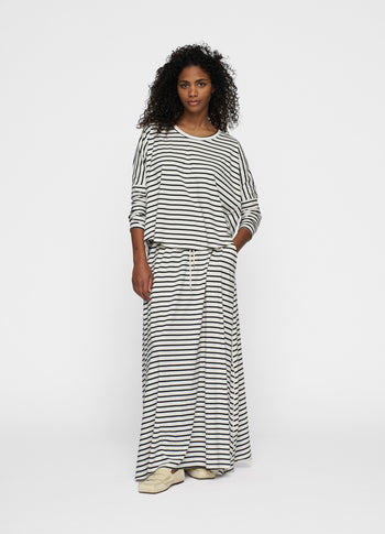 long sleeve tee stripes | ecru/black