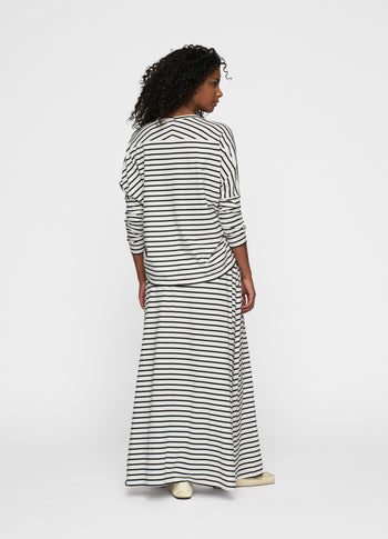 long sleeve tee stripes | ecru/black
