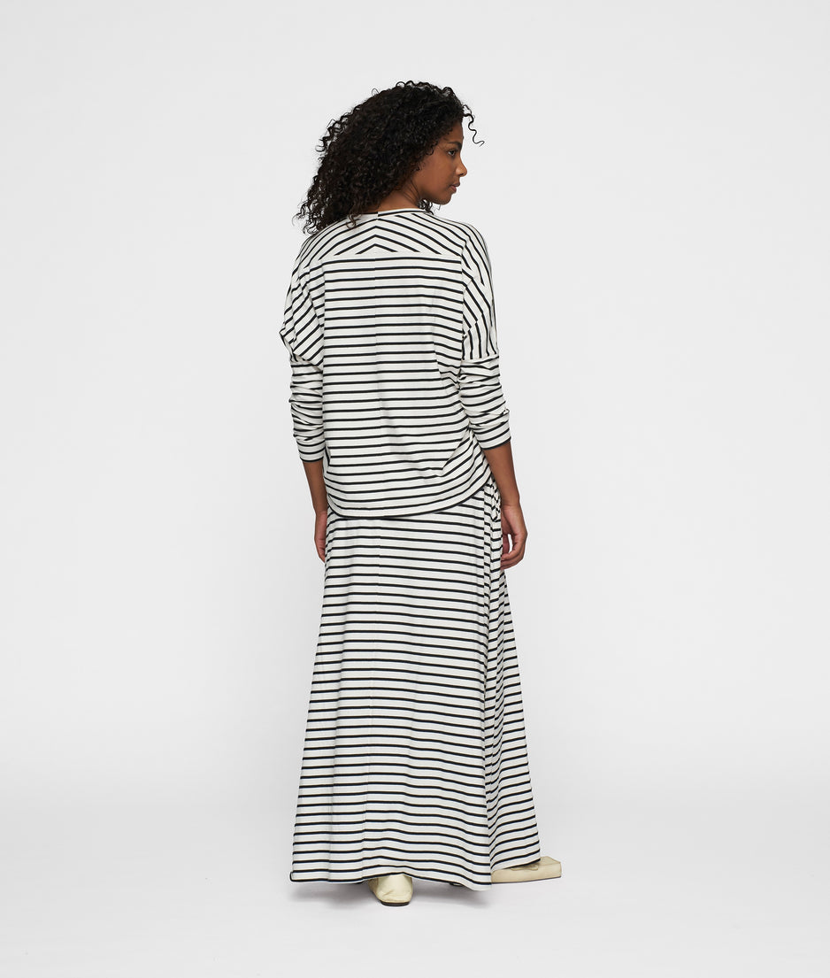 long sleeve tee stripes | ecru/black