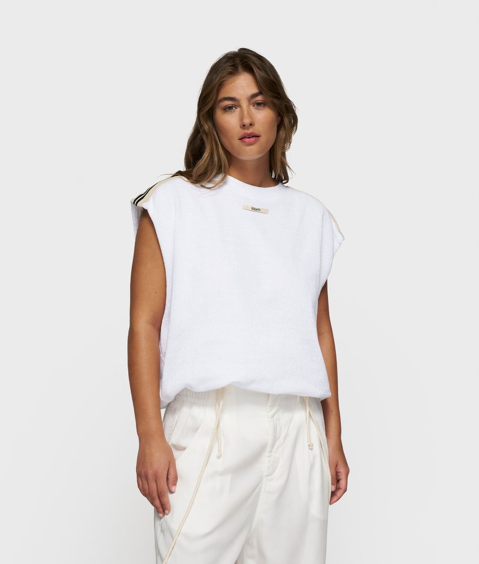 mesh baseball tee 10 | white