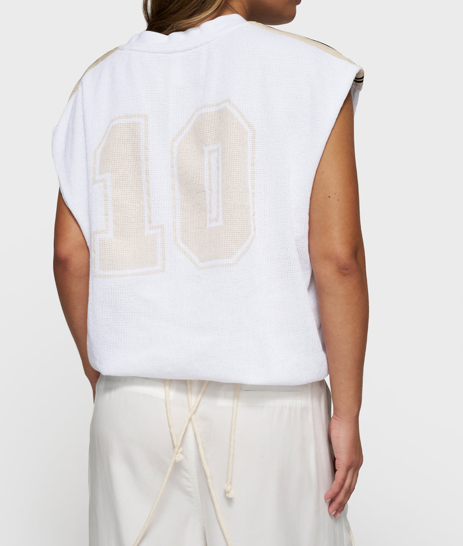 mesh baseball tee 10 | white