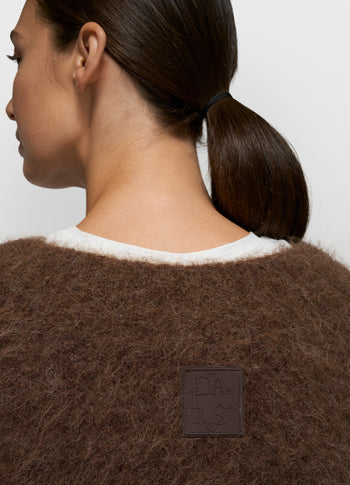hairy knit sweater pleats | dark truffle