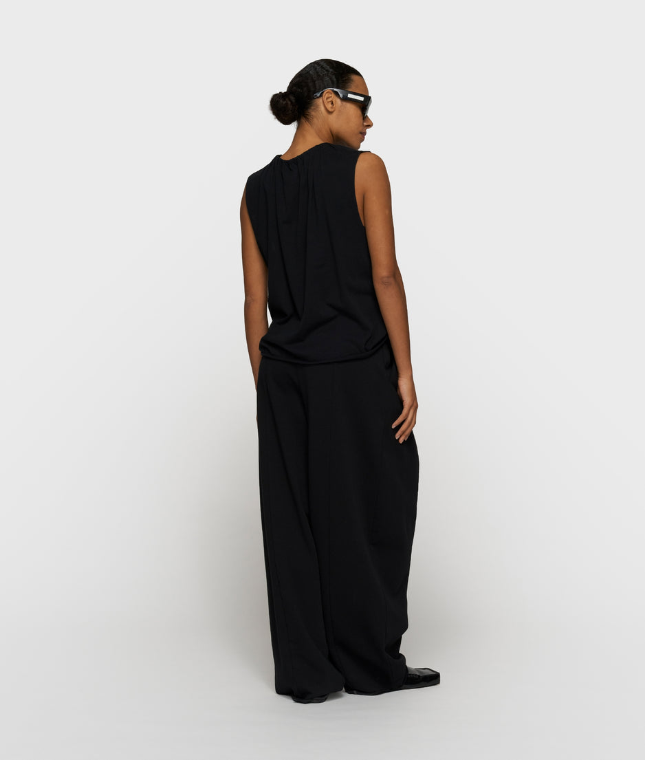pleated top jersey | black