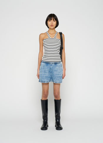 sporty wrapper stripe | ecru/black