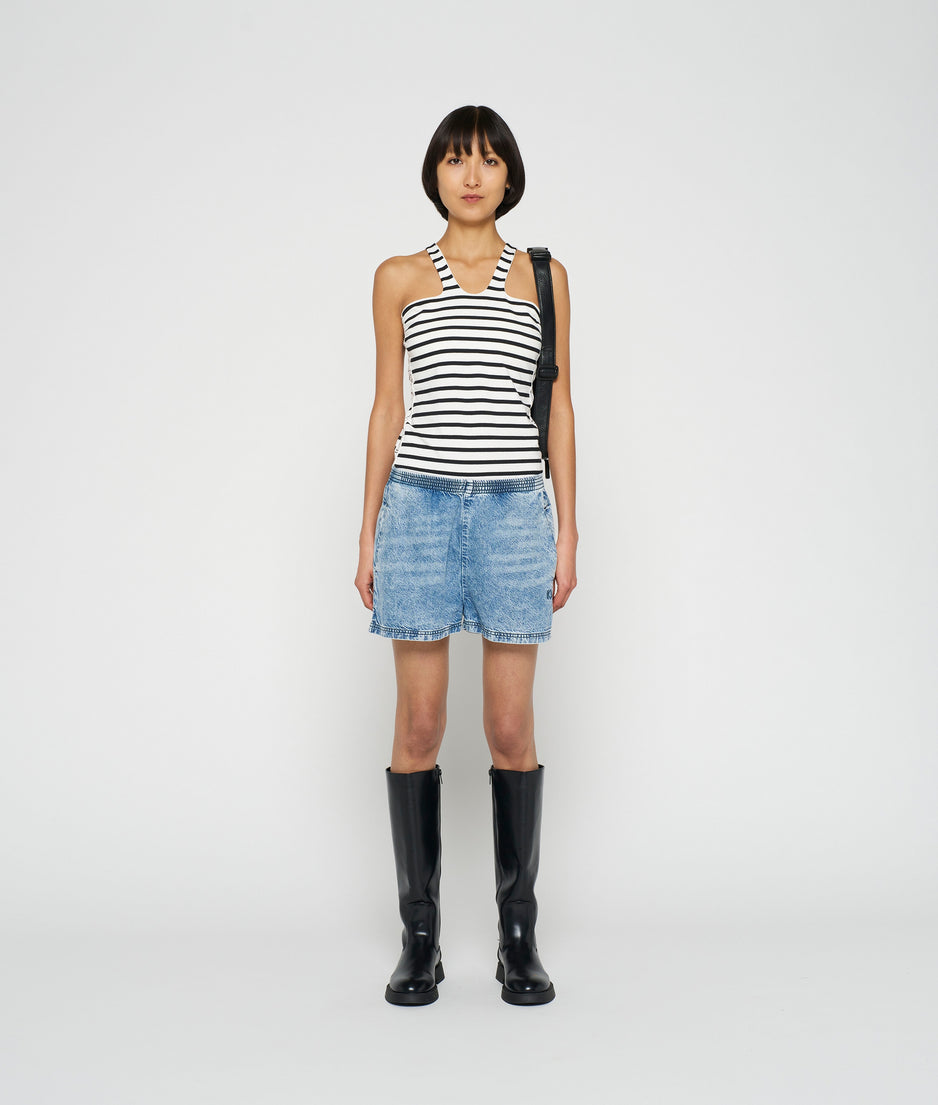 sporty wrapper stripe | ecru/black