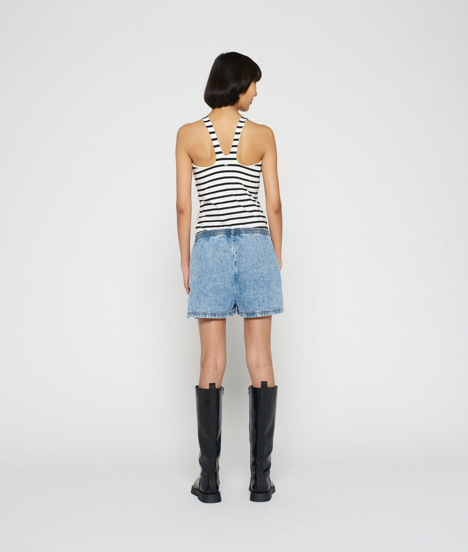 sporty wrapper stripe | ecru/black