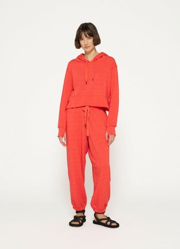 cropped hoodie | poppy red