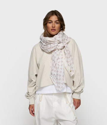 scarf monogram | ecru
