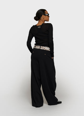 long sleeve tee mesh | black