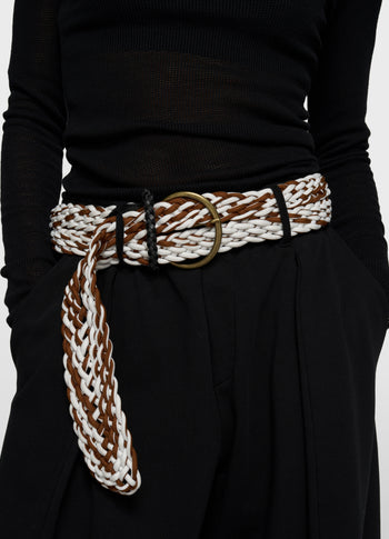 braided belt | deep brown
