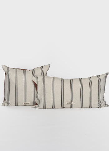 square pillow stripes | soft white melee