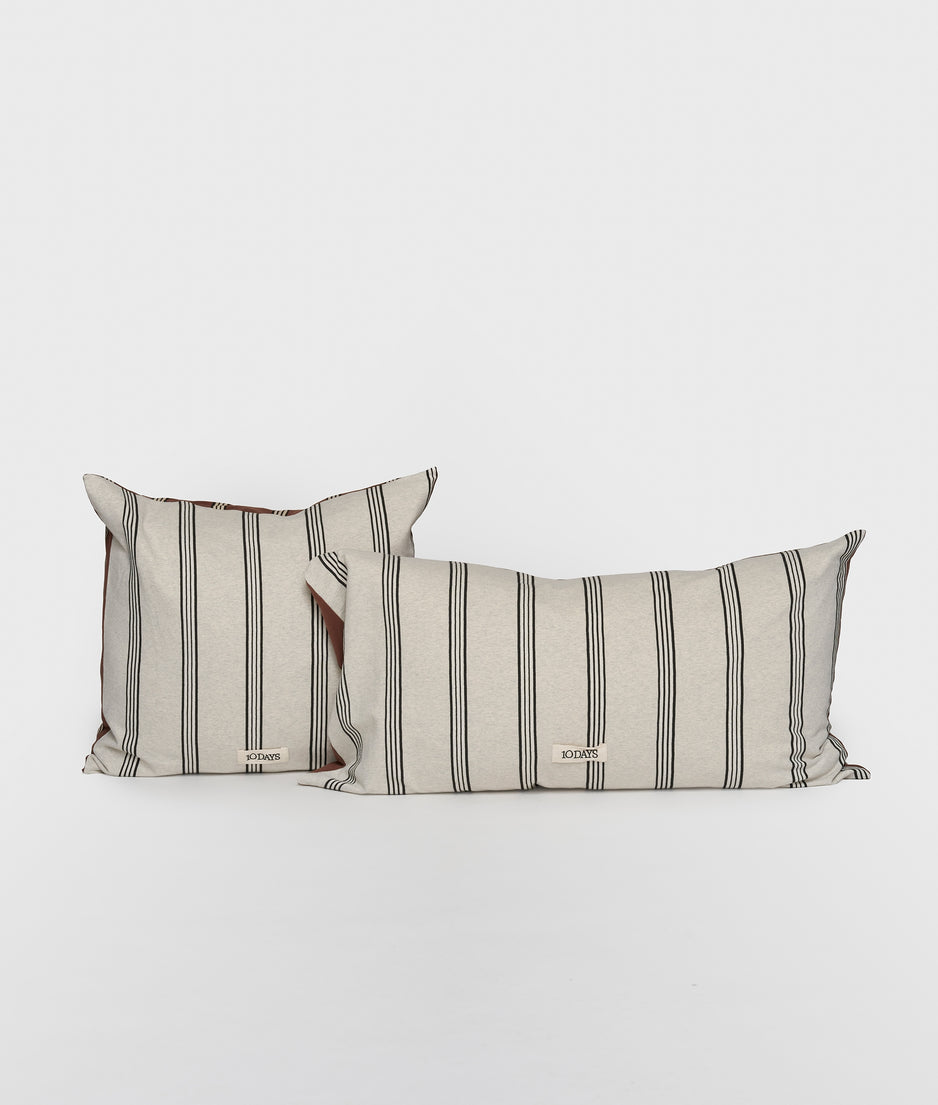 square pillow stripes | soft white melee