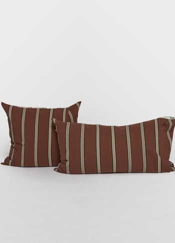 square pillow stripes | soft white melee