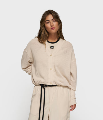 v-neck cardigan mesh | light earth