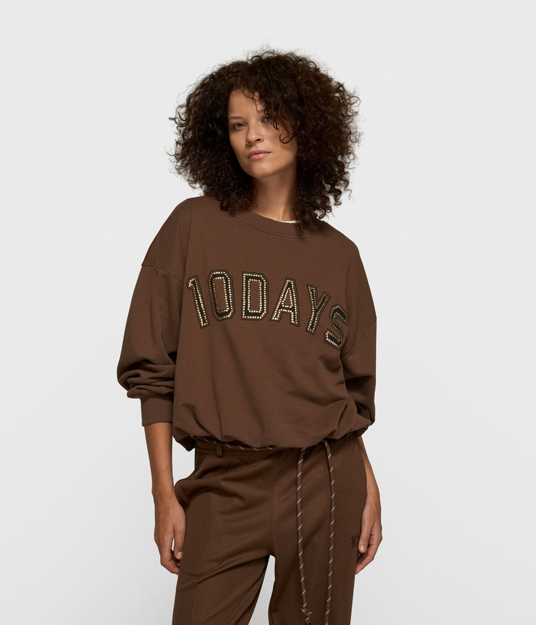 pleated sweater 10DAYS | dark truffle