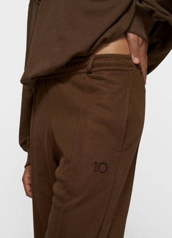 tapered track pants | dark truffle