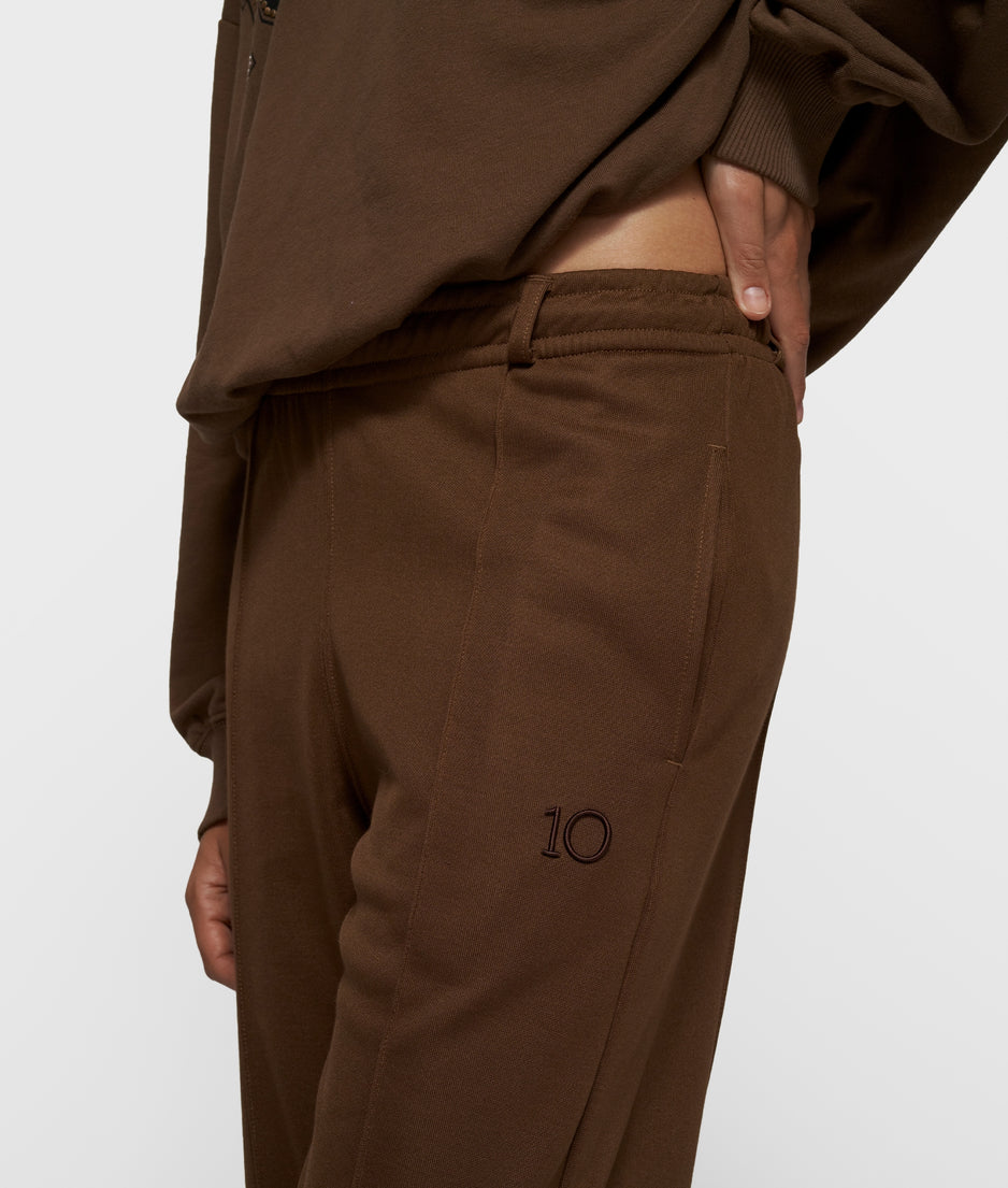 tapered track pants | dark truffle