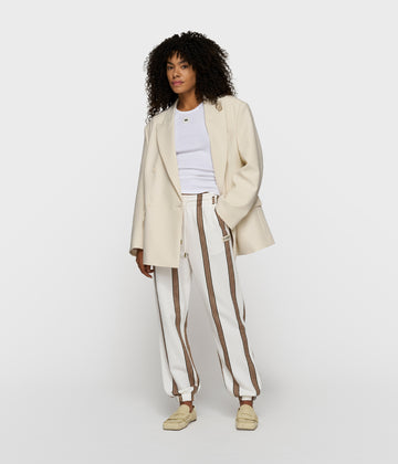 mid jogger stripes | ecru