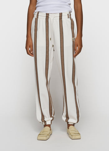 mid jogger stripes | ecru