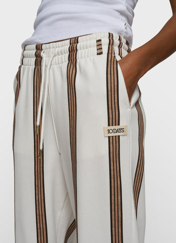 mid jogger stripes | ecru