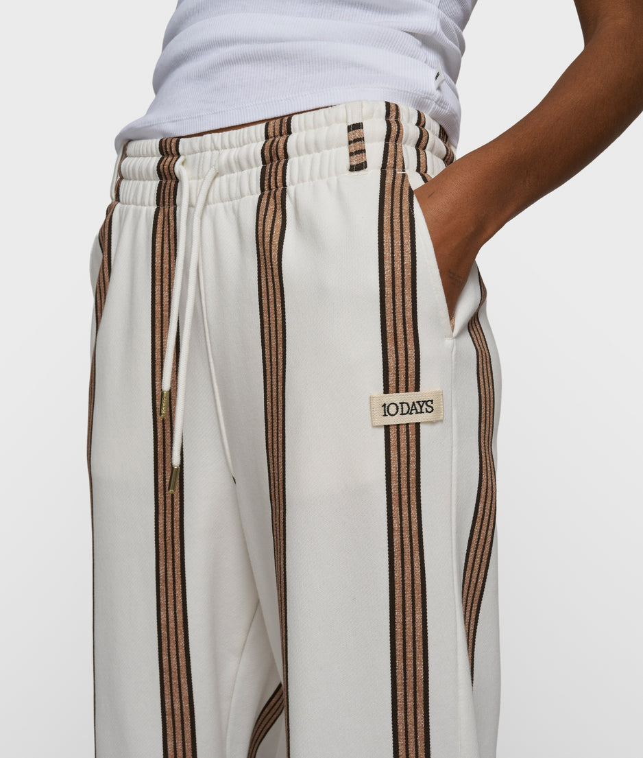 mid jogger stripes | ecru