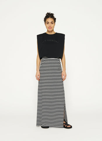 long skirt stripes | black/ecru