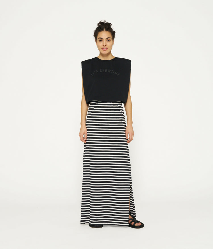 long skirt stripes | black/ecru
