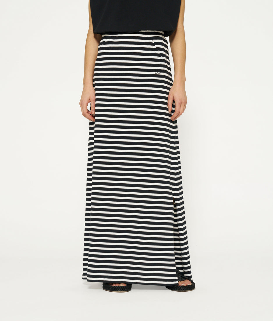 long skirt stripes | black/ecru