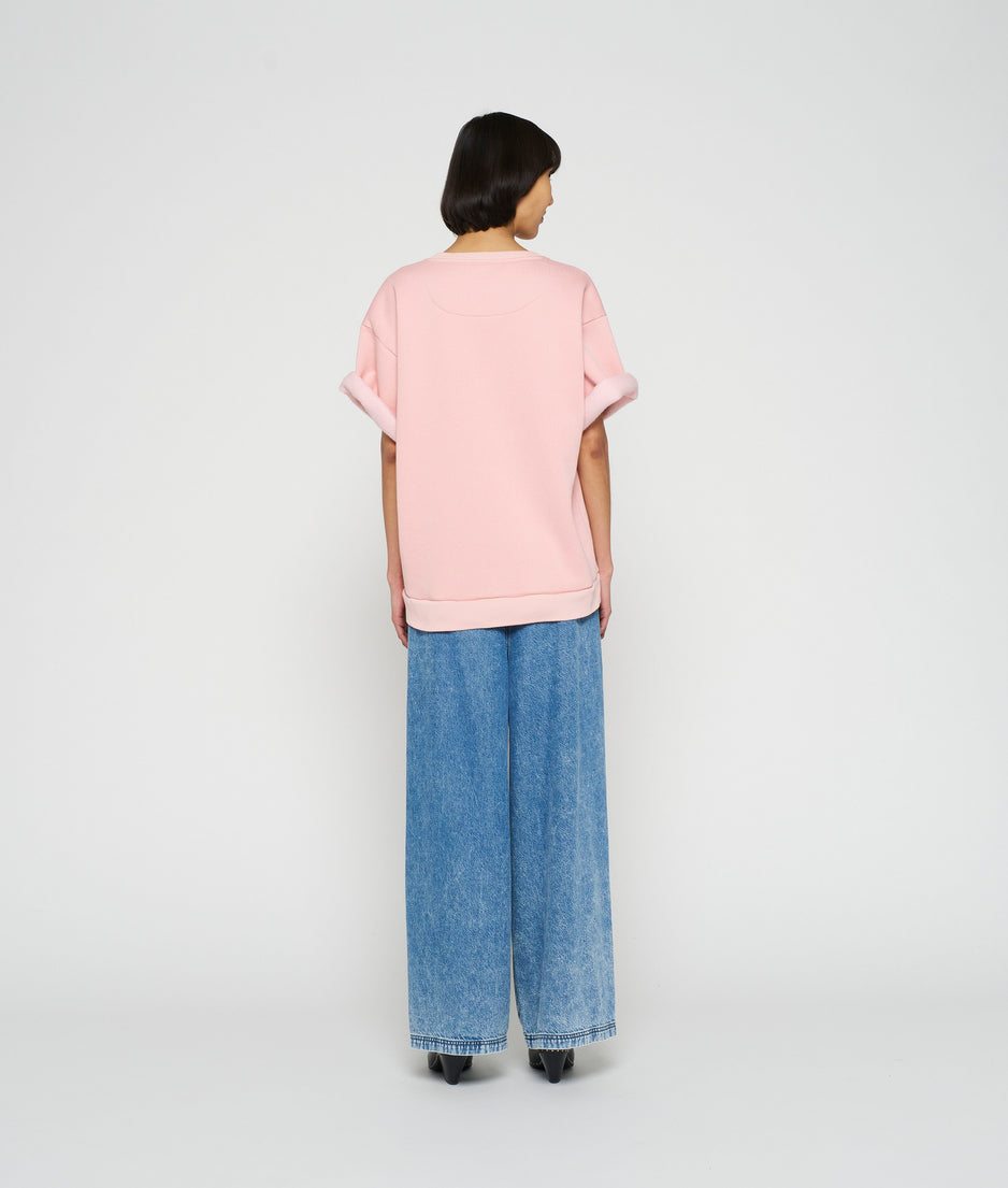 shortsleeve sweater | dusty peach
