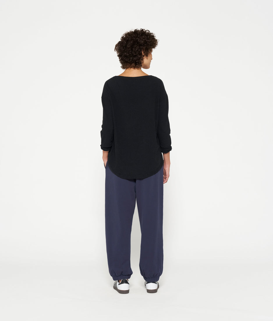 longsleeve tee linen | black
