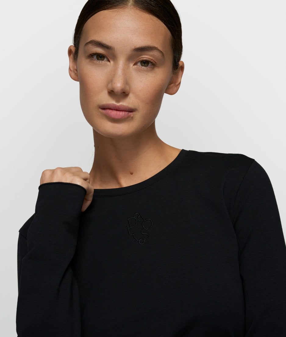 slim long sleeve tee | black