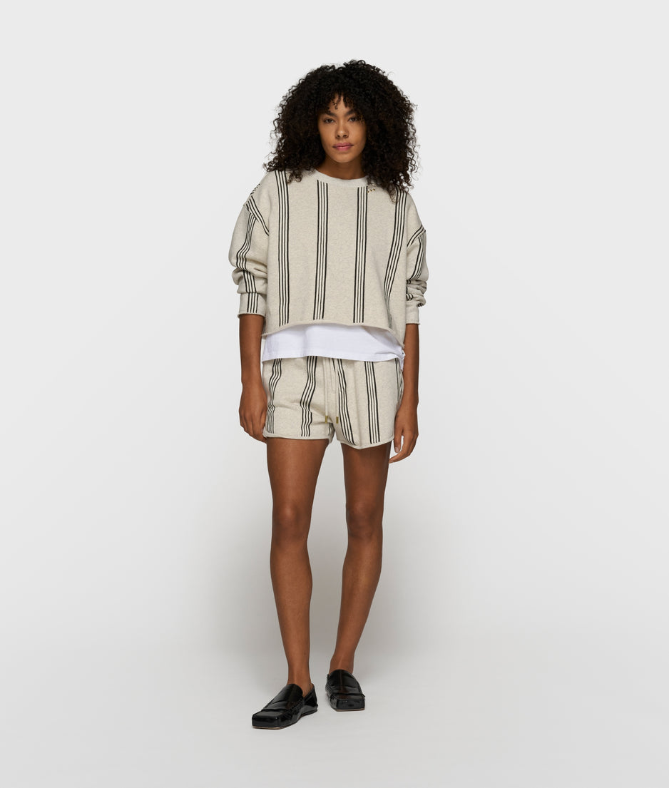easy sweater stripes | soft white melee