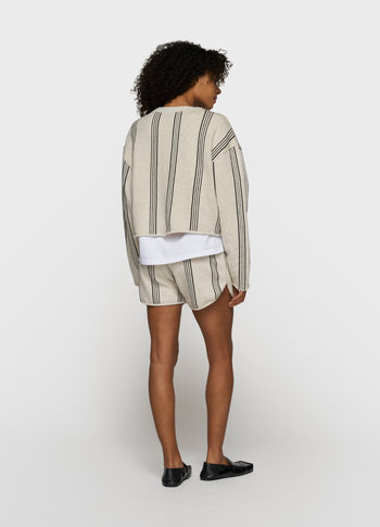 easy sweater stripes | soft white melee
