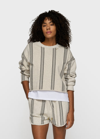 easy sweater stripes | soft white melee