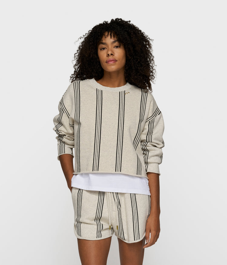 easy sweater stripes | soft white melee