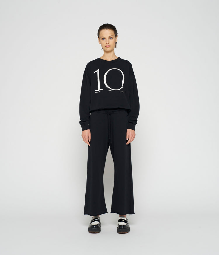 flared jogger | black